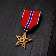 US Army Award Medal Bronze Star Medals Five-pointed Star Honours Ribbon Military Commemorate Badge Pin 2024 - buy cheap