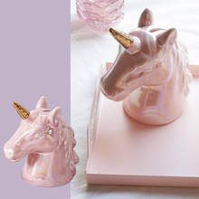 Nordic Ins Wind Ceramic Unicorn Piggy Bank Pearl Glaze Piggy Bank Home Decoration Crafts Creative Decoration 2024 - buy cheap