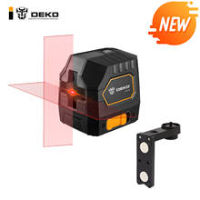 Deko dkll02 mini estilo 2 linhas auto-nivelamento laser linha transversal laser com fonte de luz vermelha & braçadeira de montagem ajustável 2024 - compre barato