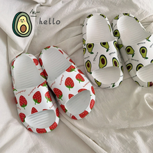 2021 Avocado Slippers For Women Girls Summer Slippers Anti-slip Cute Strawberry Flat Heel Home Shoes Cartoon 36-41 Eva Adorable 2024 - buy cheap