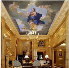 Personalizado foto 3d murais de teto papel parede europeu pequeno anjo virgem nuvem quarto decoração 3d murais para paredes 3 d 2024 - compre barato
