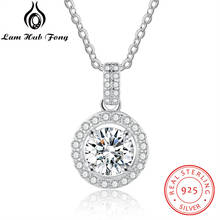 925 Sterling Silver Moissanite Necklace Gemstone 1Ct D Color Round Moissanite Stone Necklaces Fine Jewelry Gifts (Lam Hub Fong) 2024 - buy cheap