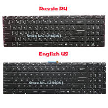 Novo teclado de substituição para msi e62vr ge63 ge72 ge73 ge73vr pe60 pe62 pe70 gl62 gl72 gp62, com luz de fundo colorida eua/rússia ru 2024 - compre barato