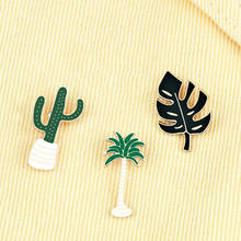 Cartoon Plant Brooches Coconut Tree Monstera Cactus Leaf Enamel Lapel Pins Badge For Jackets Backpack Jewelry Gifts for friends 2024 - buy cheap