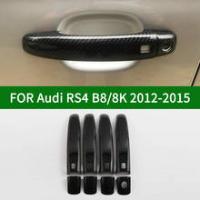 Para Audi RS4 B8/8 K 2012-2015 RS 4 patrón de fibra de carbono manija de la puerta del coche cubre el ajuste con 2013 sin llave 2014 2024 - compra barato
