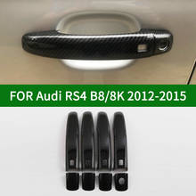 For Audi RS4 B8/8K 2012-2015 RS 4  carbon fibre pattern car door handle covers trim with keyless  2013 2014 2024 - buy cheap