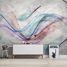 Современные 3D абстрактные линии, ретро муральный, изображающий перо, обои для гостиной, спальни, домашний декор, наклейки на стену, 3D самоклеящийся постер 2024 - купить недорого