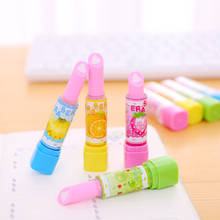 2 pcs Colorful Lipstick Erasers Cute fruit Writing Drawing Rubber Pencil Eraser Cute Stationery For Kids Gifts school supplies 2024 - buy cheap
