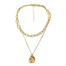 Flashbuy-collar con colgante de Metal de aleación geométrica para mujer, collar grueso de Color dorado y plateado, accesorios de joyería 2024 - compra barato