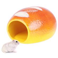 Casa do hamster do ouriço confortável bonito do ninho pequeno do animal de estimação do pão da cerâmica 2024 - compre barato