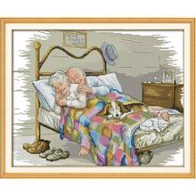 Joy Sunday The old married couple DMC 11CT 14CT Cross Stitch Set Handmade DIY Embroidery Needlework Kit For Gift and Home Decor 2024 - buy cheap