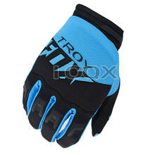 Голубые Черные сетчатые велосипедные перчатки Troy Fox, гоночные перчатки для мотокросса, горного велосипеда, мотоциклетные перчатки для внедорожника 2024 - купить недорого