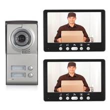 2 unidades apartamento sistema de vídeo porteiro 7 Polegada monitor vídeo porta telefone intercom sistema com fio kit campainha vídeo em casa 2024 - compre barato
