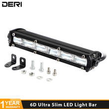 Barra de luz de led ultra fina, 7 polegadas, universal, com lente 6d, lâmpada de trabalho para atv, suv, caminhão, barco 4x4, 6000k, 18w 2024 - compre barato