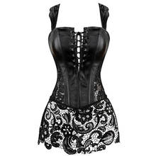 Preto sexy corset bustier festa superior gótico roupas cintura trainer rendas-up ajustável medieval bustiers & corsets minceur 2024 - compre barato