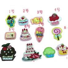 100pcs/lot Small Embroidery Patch Letter Cake Ice Cream Food Clothing Decoration Sewing Accessory Iron Heat Transfer Applique 2024 - buy cheap