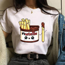 Женская футболка с принтом Nutella, Повседневная футболка, хипстерский Топ Tumblr, Женская Футболка Harajuku, женская одежда 2024 - купить недорого