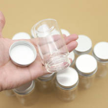 Garrafa de vidro tamanhos 47x80mm 100ml, garrafa pequena tampa parafuso prata frascos de vidro transparentes recipiente de armazenamento 2024 - compre barato