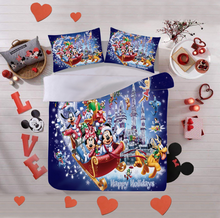 disney Christmas Gift Mickey Minnie Bedding Set  Duvet Cover Pillowcase Home Textile Adult Children Gift Queen King Size Bed Set 2024 - buy cheap