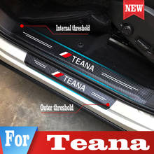 Para nissan teana adesivos de carro soleira da porta limiar proteção placa scuff guarda pedal capa decoração peças estilo do carro acessórios 2024 - compre barato