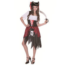 New Cosplay Halloween Adult Women's Red and Red Striped Pirate Dress Fancy Dress Party Stage Performance Costume Party 2024 - buy cheap