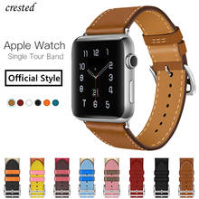 Leather strap for Apple watch band 44 mm 40mm iWatch band 42mm 38mm Single tour bracelet watchband strap for Apple watch 4 3 2 1 2024 - buy cheap