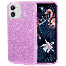 Funda de lujo con purpurina para teléfono móvil Apple, carcasa protectora de color púrpura para iPhone 11 Pro Max 8 7 SE 2 2020 SE2 iPhone11 2024 - compra barato