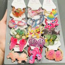 10Pcs/Set Fish Shell Dinosaurs Hair Accessories Children Rubber Bands Scrunchies Elastic Hair Bands Girls Headband Ties Gum 2024 - buy cheap