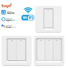 DS-102 TuYa WiFi Smart Light Switch Smart Wireless Wall Switch works with Alexa, Google Home 1/2/3 Gang 2024 - buy cheap