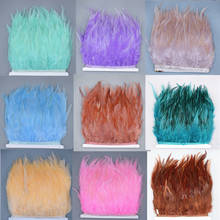 wholesale10 meter 8-12cm saddle rooster feathers trim needlework feathers decoration quality clothing making feathers for crafts 2024 - buy cheap