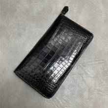 Authentic Real Crocodile Belly Skin Businessmen Card Holders Long Wallet Genuine Alligator Leather Male Large Phone Clutch Purse 2024 - buy cheap