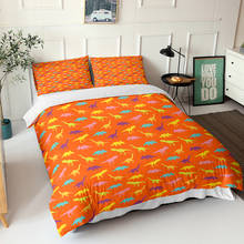 Kids Bedding Set 3d Dinosaur Printed Duvet Cover Sets with Pillowcases Queen King Cute Animal Orange Comforter Cover Bed Set 2024 - buy cheap