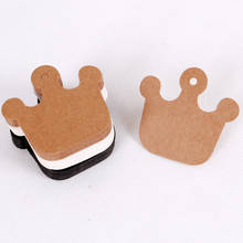 100pcs/lot Cute Crown Shaped Jewelry Tags Kraft Paper Earrings Display Package Sticker Price Labels Cards Wholesale 2024 - buy cheap