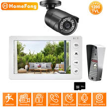 HomeFong-intercomunicador de 7 pulgadas para puerta, 1 Monitor, 1 timbres, 1 cámara CCTV, 1200TVL, IP65, con Sensor de movimiento, desbloqueo y grabación 2024 - compra barato