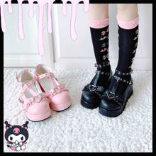 Platform Lolita Shoes Kawaii Shoes Pu Shoes Bowknot Demon Dark Goth Punk Devilian Little Bat Style Loli Cosplay High Heel 2024 - buy cheap