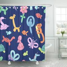 Funny Balloon Animals Cartoon Festive Birthday Colorful Toy Cute Dog Waterproof Polyester Fabric Shower Curtain 72 x 72 inches 2024 - buy cheap