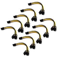 10pcs 8 Pin PCI Express To Dual PCIE 8 (6+2) Pin Power Cable 20cm Motherboard Graphics Card PCI-E GPU Power Data Cable Splitter 2024 - buy cheap