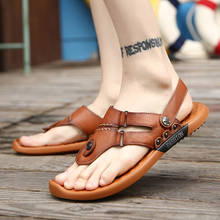 Sandálias masculinas de couro genuíno cinta atlética sapatos masculinos moda caminhadas andando praia ao ar livre verão masculino calçados sandálias 2024 - compre barato