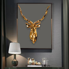 Colgante de pared con cabeza de ciervo para sala de estar, estilo nórdico, ambiente de moda, decoración geométrica con personalidad 2024 - compra barato