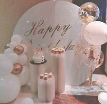 Círculo de ferro suporte plinth cilindro papel para o casamento aniversário chá de bebê palco arco balão flores bolo sobremesa cenários decoração 2024 - compre barato