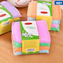Kitchen Nonstick Oil Scouring Pad Home cleaning cloth washing Dishware Towel Bowl brush Sponge random color 4 pcs Wash Cloth 2024 - buy cheap