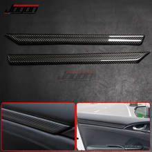 4Pcs Car Interior Side Door Board Armrest Strip Decoration Trim For 10th Gen. Civic Type R 2017-2020 Real carbon Fiber 2024 - buy cheap