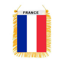 França bandeira nacional de alta qualidade tecido blackout dupla face impresso mini janela do carro pendurado bandeira 2024 - compre barato