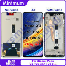 ЖК-дисплей 6,67 дюйма для Xiaomi Poco X3 / X3 NFC, сенсорный экран, дигитайзер в сборе, Замена для Xiaomi PocoX3 M2007J20CG 2024 - купить недорого