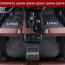 Tapete de couro personalizado 3d para assoalho, carpete automotivo de couro com cobertura removível para todos os modelos qx30 qx50 qx56 qx60 qx70 qx80 2024 - compre barato