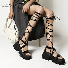 Lsewilly Women Platform Sandals Woman Sexy Cross Straps Lace Up Wedges 2021 Summer Ladies Beach INS Shoes Female Footwear 2024 - buy cheap