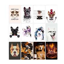 Desenhos animados cães metal estanho sinais bonito pet placa pub bar clube pet shop parede placas decorativas decoração para casa 20x30cm 2024 - compre barato