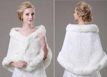 Red/Ivory Wedding Bolero Winter Bridal Shrug Faux Fur Wedding Shawls Wome Wraps Bridal Jacket Party Coat Bridal Shawl 2024 - buy cheap