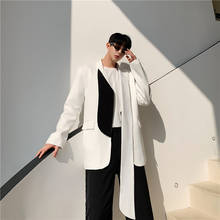 Men Women Fashion Show Casual Suit Coat Outerwear Male Street Black White Cardigan Blazer Jacket Overcoat 2024 - buy cheap