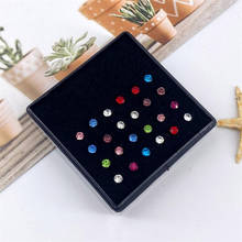 24pcs Crystal Nose Ring & Studs Fashion Body Women Girl Jewelry Stainless Surgical Steel Nose Piercing Colorful Rhinestone 2024 - buy cheap